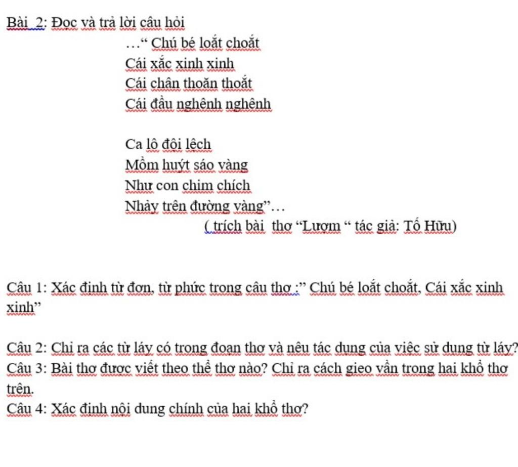 Bài 2: Đọc Và Trả Lời Câu Hỏi Chú Bé Loắt Choắt Cái Xắc Xinh Xinh Cái Chân  Thoăn Thoắt Cái Đầu Nghênh Nghênh W Ww Ca Lộ Đội Lệch Mồm Huýt