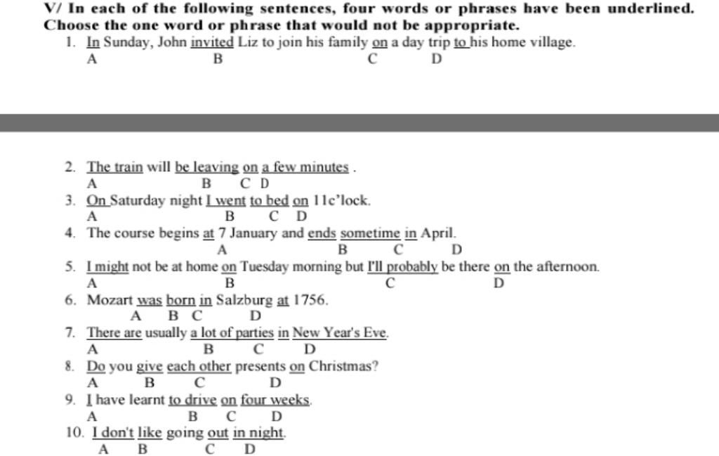 v-in-each-of-the-following-sentences-four-words-or-phrases-have-been