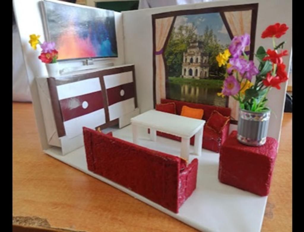 Mô hình nhà búp bê gỗ  Mô hình nhà với căn phòng ngủ màu hồng xinh xắn  N10B  Đồ chơi trẻ em