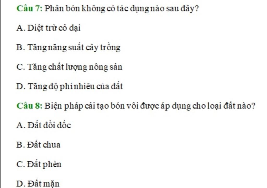 Phân Bón Không Có Tác Dụng Nào Sau Đây? Khám Phá Sự Thật Bất Ngờ