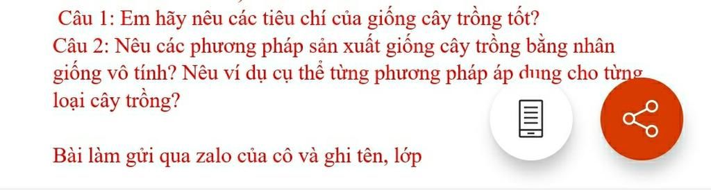 nêu tiêu chí của giống cây trồng tốt