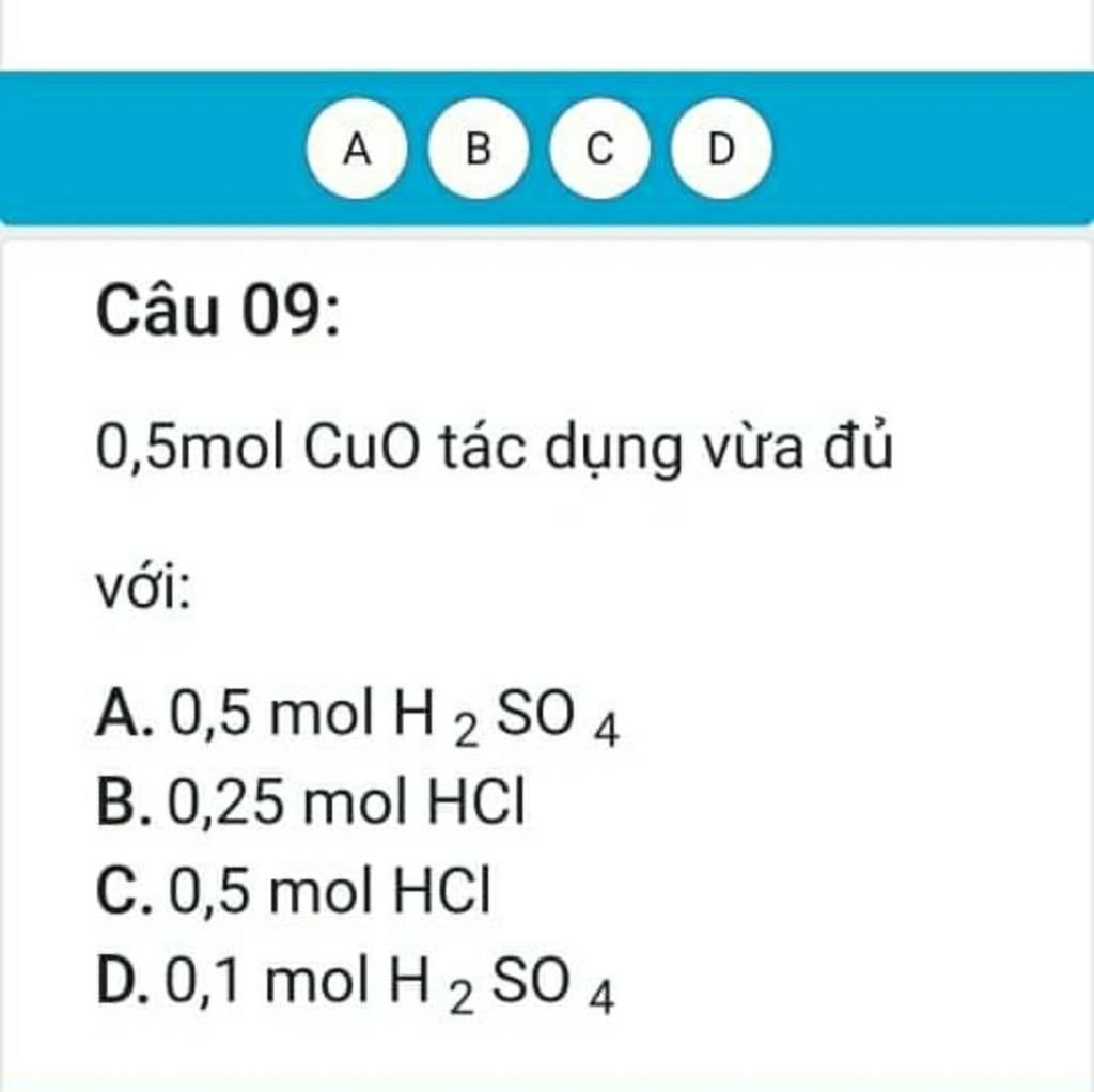 0,5 mol CuO tác dụng vừa đủ với: Khám phá các phản ứng hóa học thú vị