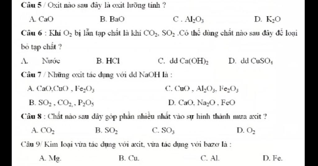 Chất Nào Sau Đây Là Oxit Lưỡng Tính - Tìm Hiểu Chi Tiết và Ứng Dụng