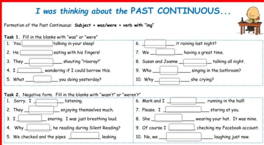 I Was Thinking About The Past Continuous... Formation Of The Past  Continuous: Subject + Was/Were + Verb With 