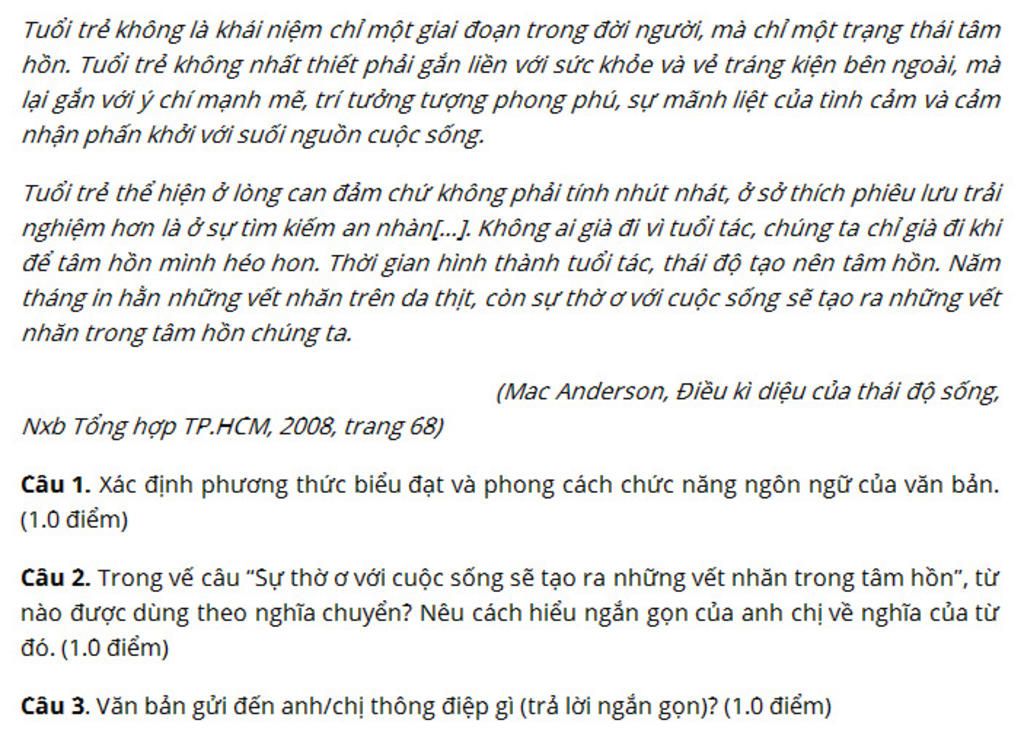 Tuổi Trẻ Không Là Khái Niệm Chỉ Một Giai Đoạn Trong Đời Người, Mà Chỉ Một  Trạng Thái Tâm Hồn. Tuổi Trẻ Không Nhất Thiết Phải Gắn Liền Với Sức Khỏe Và