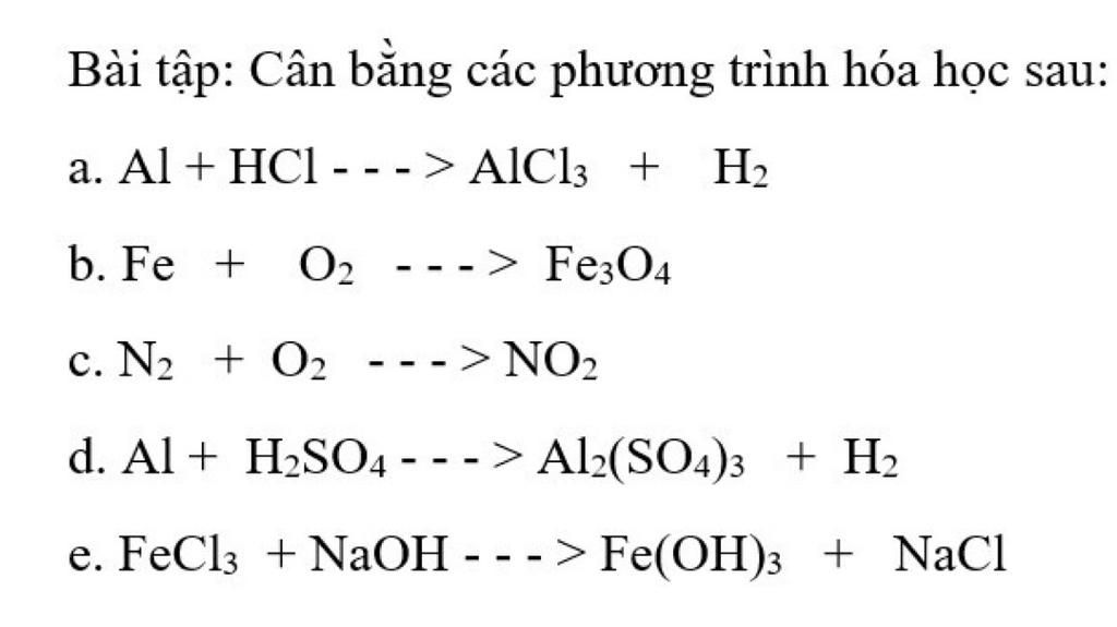 Cân Bằng Phương Trình Hóa Học Al + HCl → AlCl<sub>3</sub> + H<sub>2</sub> Dễ Hiểu Và Chi Tiết