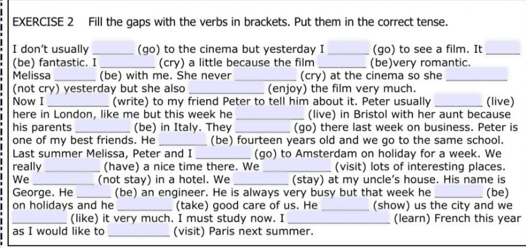 Circle the correct tense