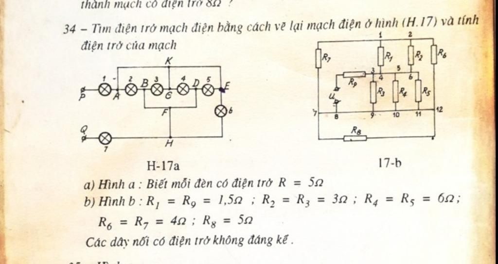 Thành Mạch Có Điện Trờ 832 - Tìm Điện Trở Mạch Điện Bằng Cách Vẽ Lại Mạch  Điện Ở Hình (H.17) Và Tính Điện Trở Của Mạch 34 K Re Rs 12