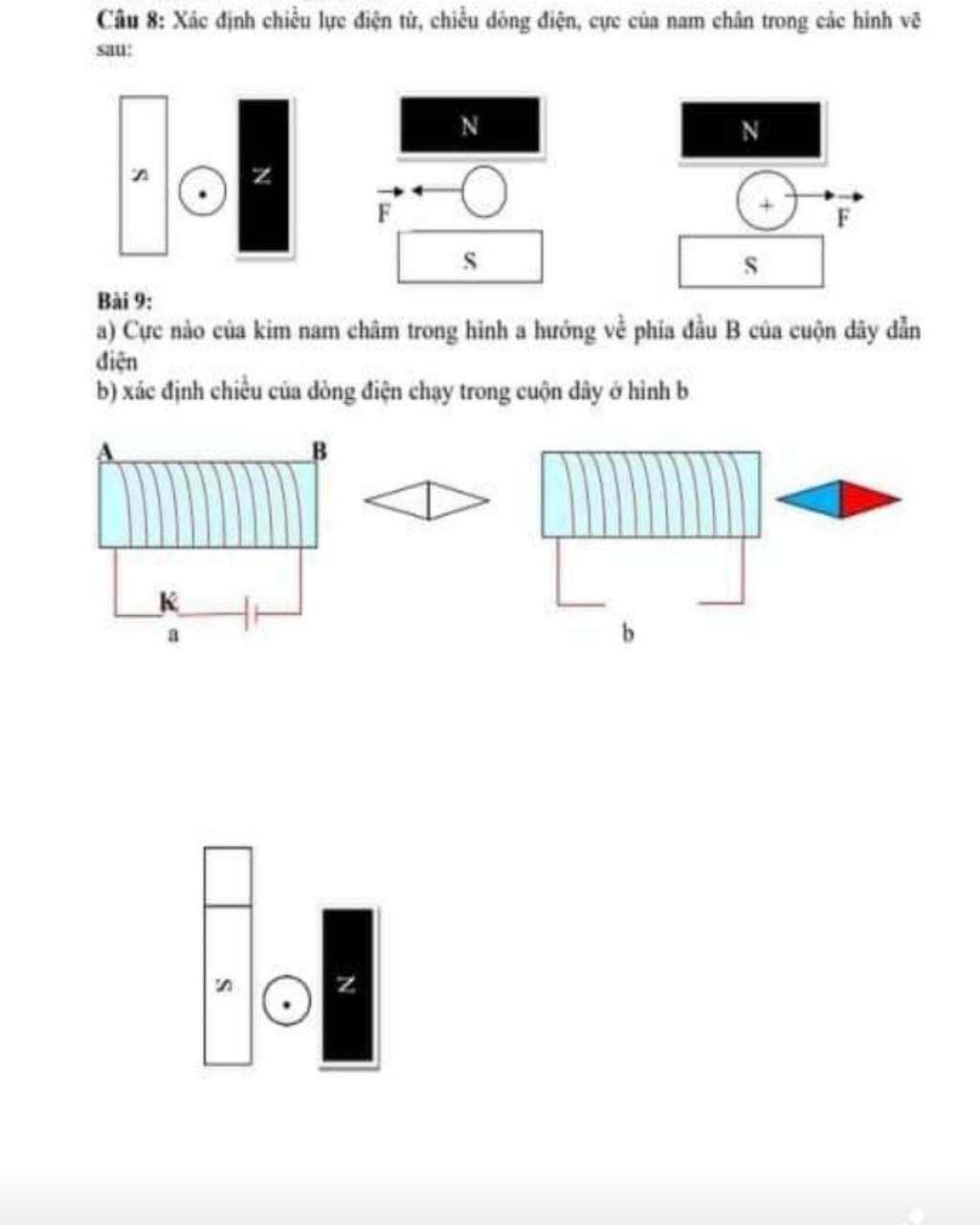 Bài tập lực từ tác dụng lên đoạn dây điện vật lí 11