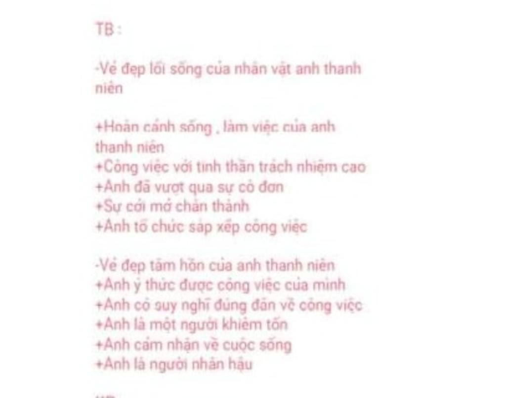 Đề : Phân Tích Vẻ Đẹp Trong Lối Sống Và Tâm Hồn Của Nhân Vật Anh Thanh Niên  Trong Lặng Lẽ Sa Pa Của Nguyễn Thành Long Mình Có Dàn Ý Của