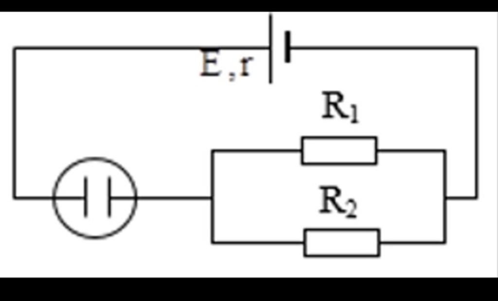 Cho mạch điện như hình vẽ: Có bộ nguồn (E = 12 V; r = 0,4 Ω), R1 = 9Ω, R2 =  6Ω và một bình điện phân đựng dung dịch CuSO4,