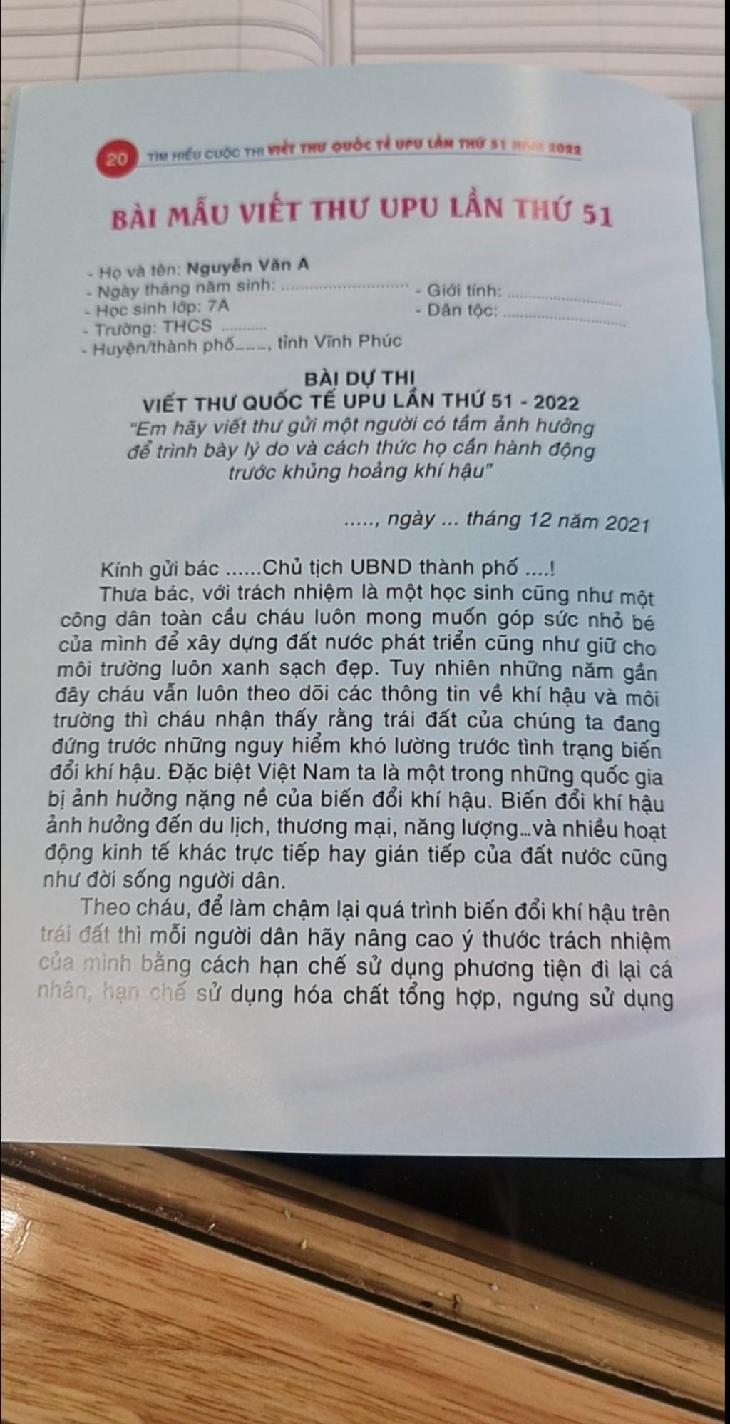 20 TM HIEU CUỘC THI VIT THƯ QUỐC Tề UPU LAN THU S1 Ha s999 BÀI MẪU ...