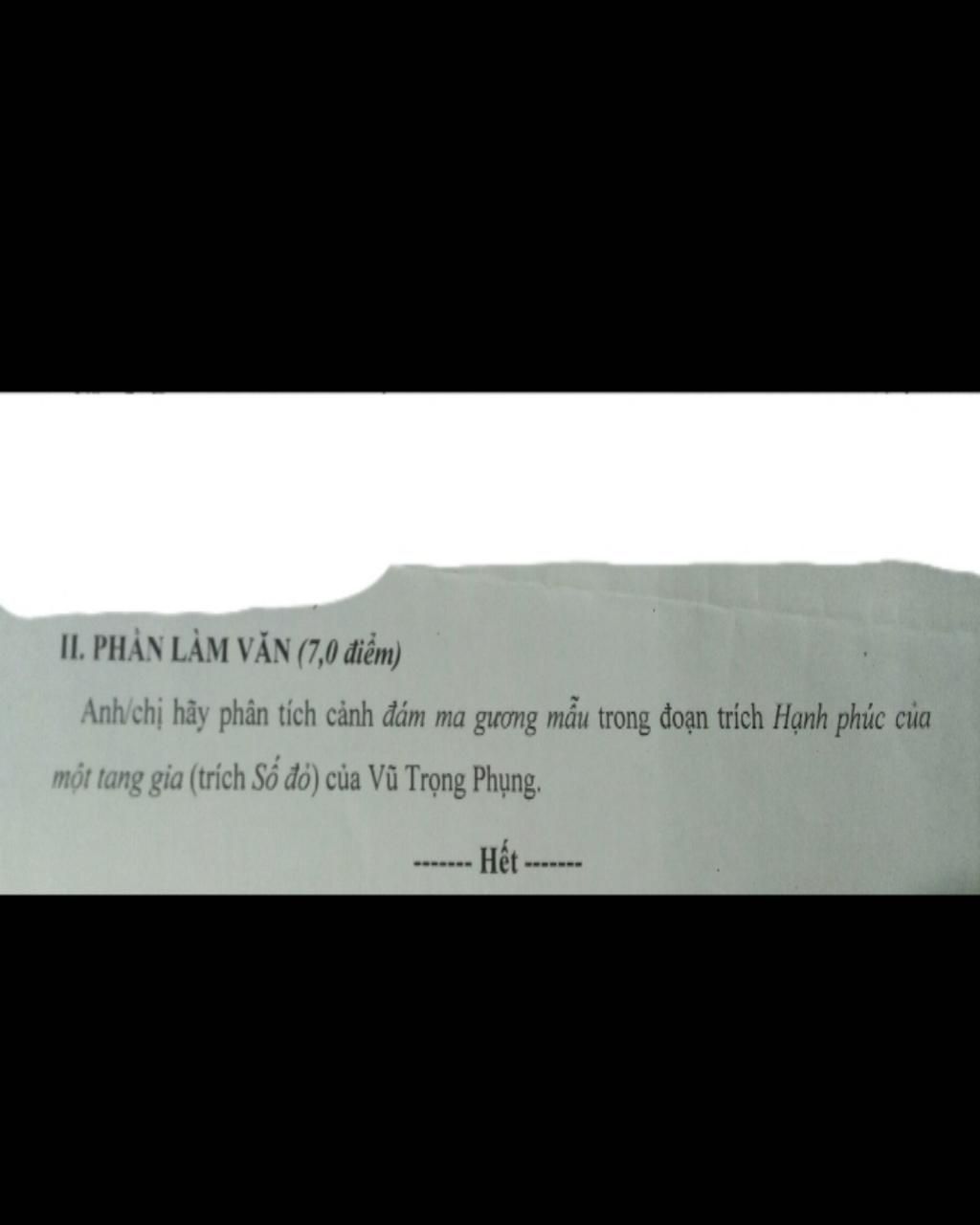 Ii. Phần Làm Văn (7,0 Điểm) Anh/Chị Hãy Phân Tích Cảnh Đám Ma Gương Mẫu  Trong Đoạn Trích Hạnh Phúc Của Một Tang Gia (Trích Só Đỏ) Của Vũ Trọng  Phụng. Hết-