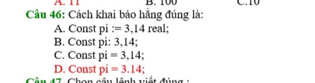 11 cách khai báo hằng đúng là hay nhất