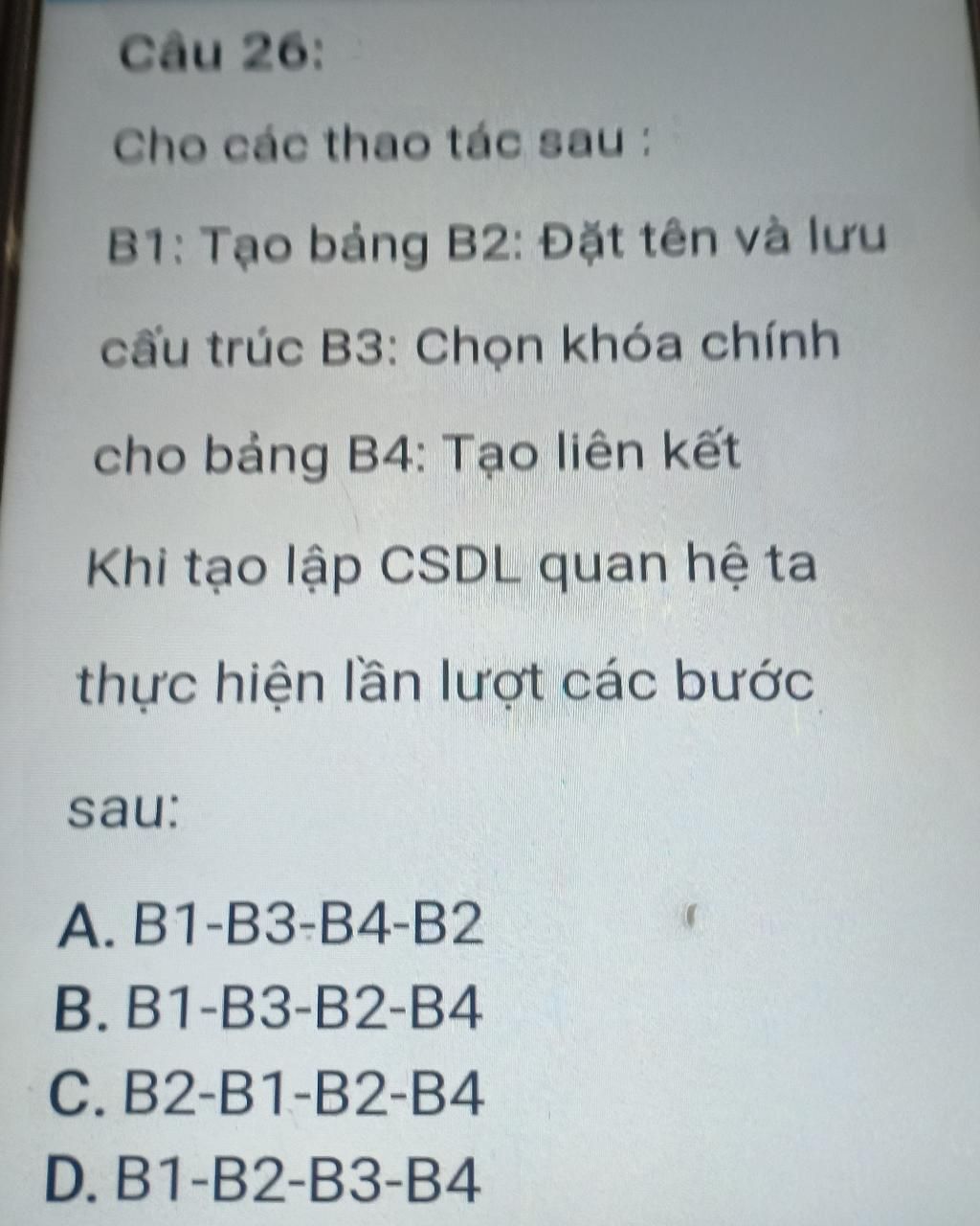 Cho các thao tác sau B1 tạo bảng: Hướng dẫn chi tiết và đầy đủ nhất