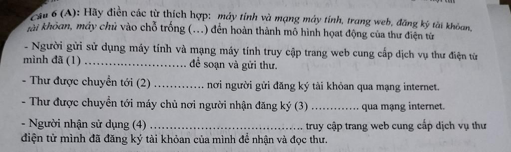 Tin học 9 Bài thực hành 3 Sử dụng thư điện tử