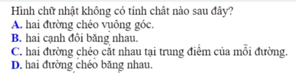 Hình Chữ Nhật Không Có Tính Chất Nào Sau Đây: Khám Phá Những Điều Bất Ngờ