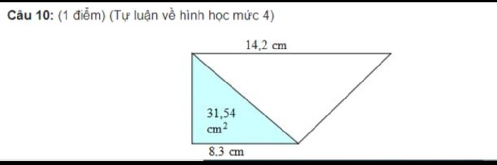 Hướng dẫn hãy tính diện tích hình tam giác không tô đậm bằng công thức đơn giản