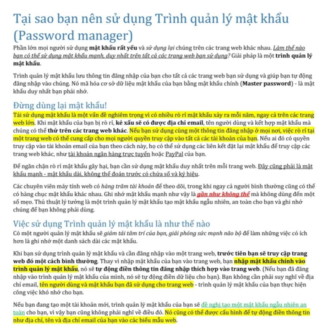 Đánh Máy Đoạn Văn Bản Này Vào Phần Trả Lời Giúp Em.Tại Sao Bạn Nên Sử Dụng  Trình Quản Lý Mật Khẩu (Password Manager) Phần Lớn Mọi Người Sử Dụng Mật  Khẩu