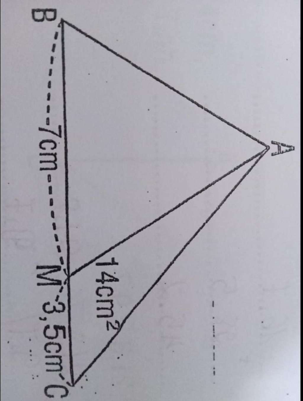 Làm thế nào để tính diện tích hình tam giác ABM khi biết diện tích hình tam giác AMC và hai cạnh MC và BM?
