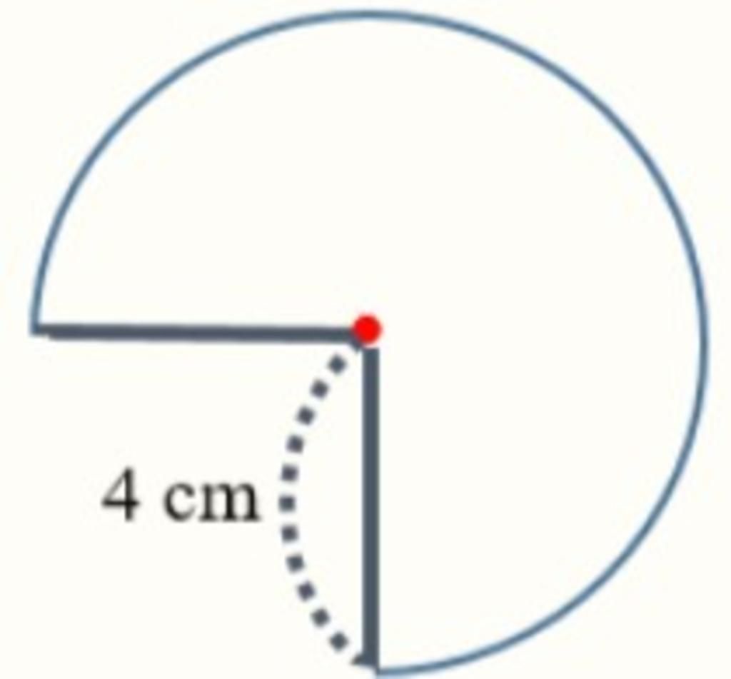 Hình H là một hình tròn bị cắt mất 1/4 hình tròn. Hãy tính chu vi ...