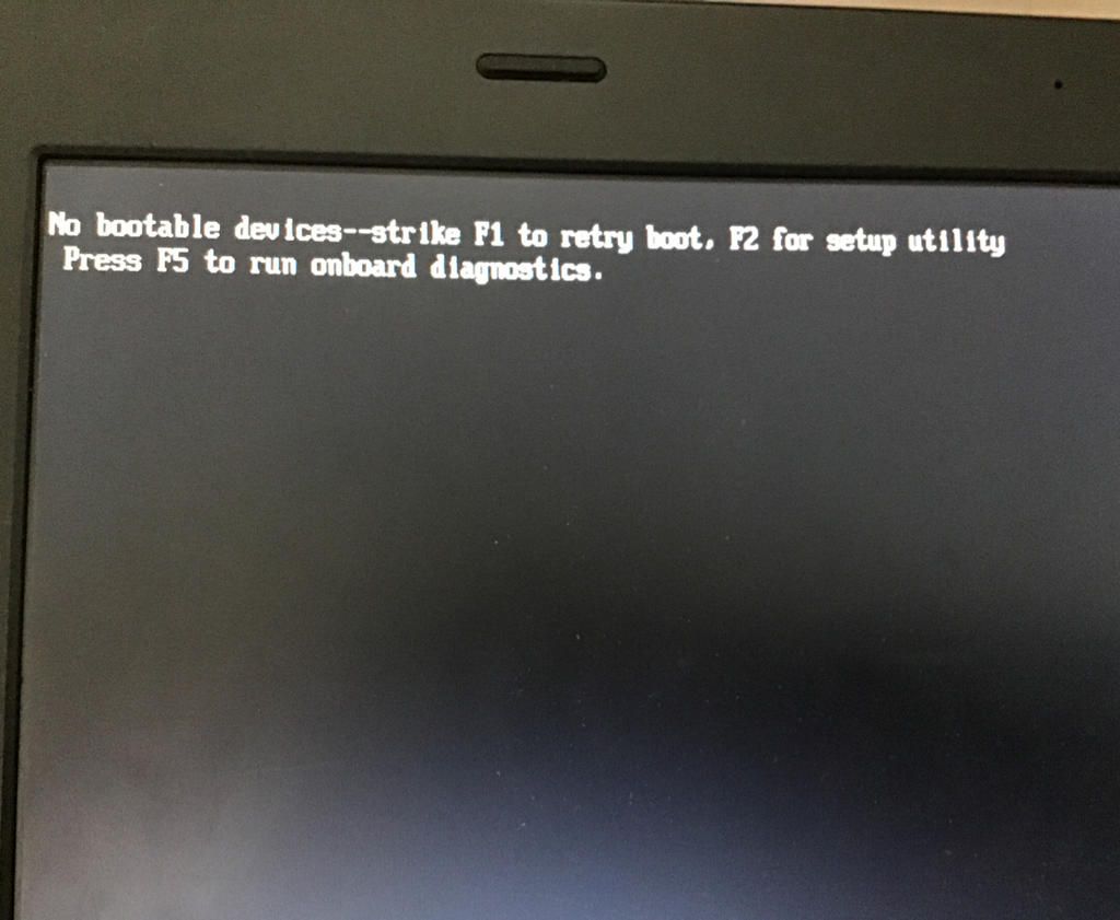 Cho Mình Hỏi Lỗi Này Trên Win10 Là Lỗi Gì Và Cách Khắc Phục Đc Hk Ạ?😓 No  Bootable Deu Ices--Strike F1 To Retry Boot, F2 For Setup Utility Press F5 To