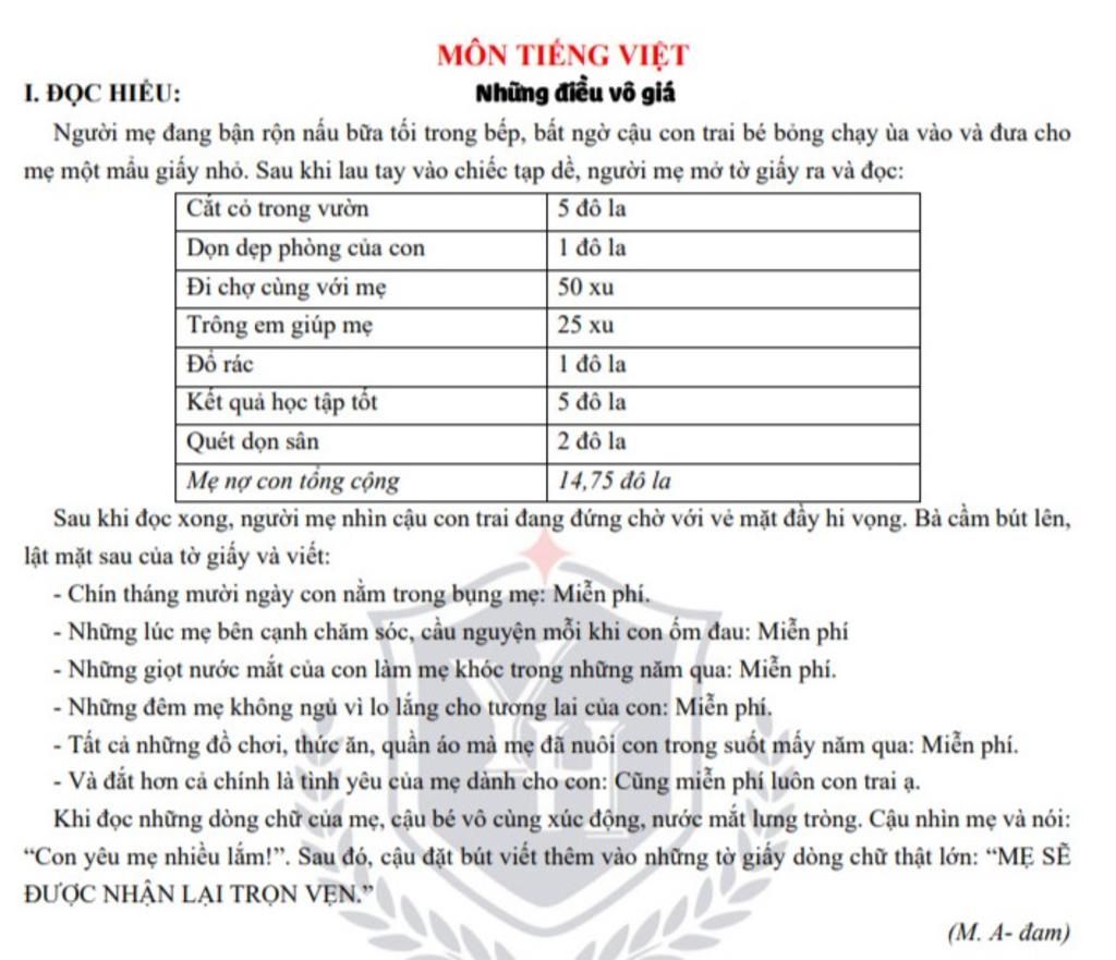 Những điều vô giá có nghĩa là những thứ gì?
