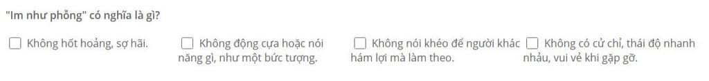 Có những câu thành ngữ/phát ngôn nào tương tự như im như phỏng?
