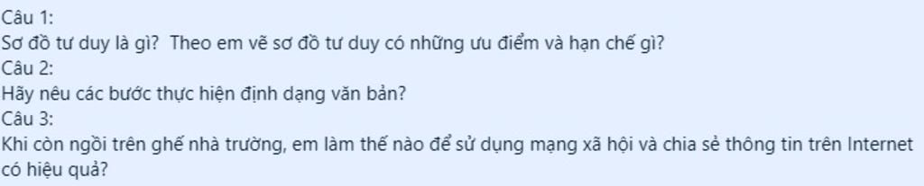 Câu 1: Sơ đồ tư duy là gì? Theo em vẽ sơ đồ tư duy có những ưu ...