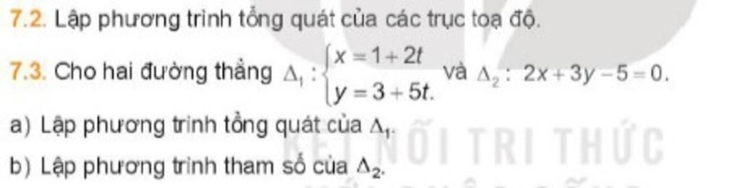 Lập phương trình tổng quát của các trục tọa độ: Hướng dẫn chi tiết và ví dụ minh họa