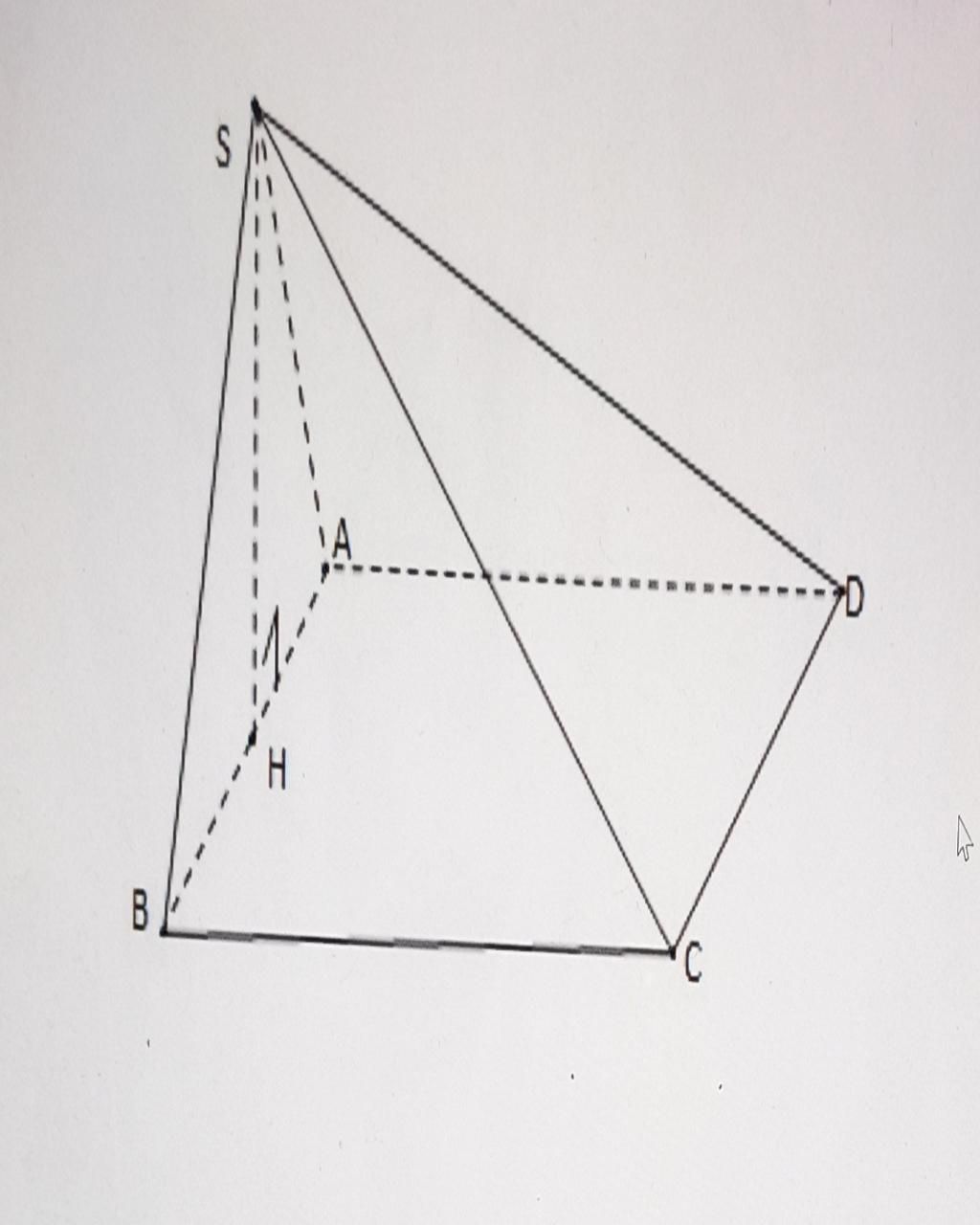 Cho hình chóp SABCD đi có đáy ABCD là hình thang vuông tại A và B, AB = BC  = 1/2 AD = a. tam giác SAB đều và nằm trong mặt