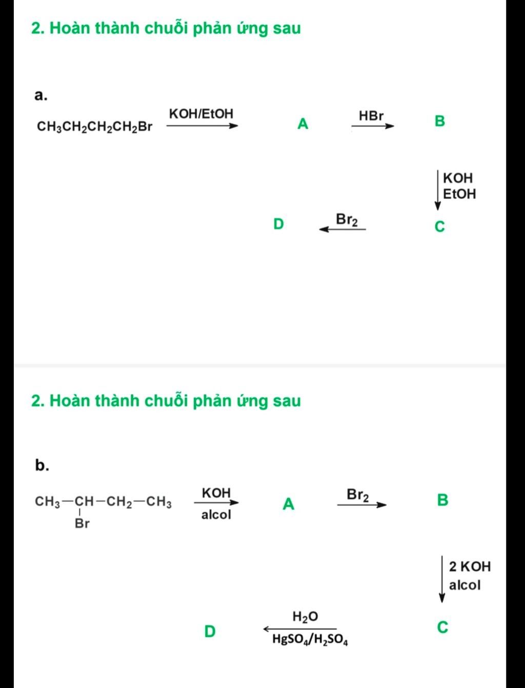 Phản ứng giữa KOH và C2H5Br trong C2H5OH tạo ra sản phẩm gì?
