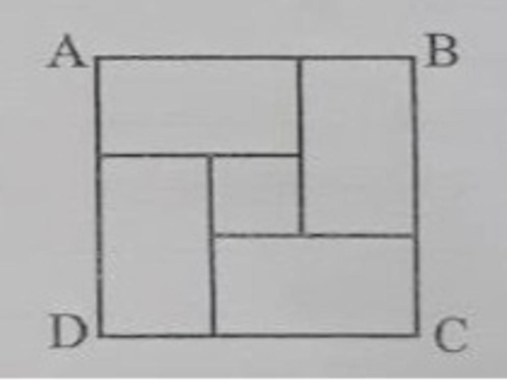 hình vuông abcd được chia thành 4 hình chữ nhật bằng nhau và 1 ...