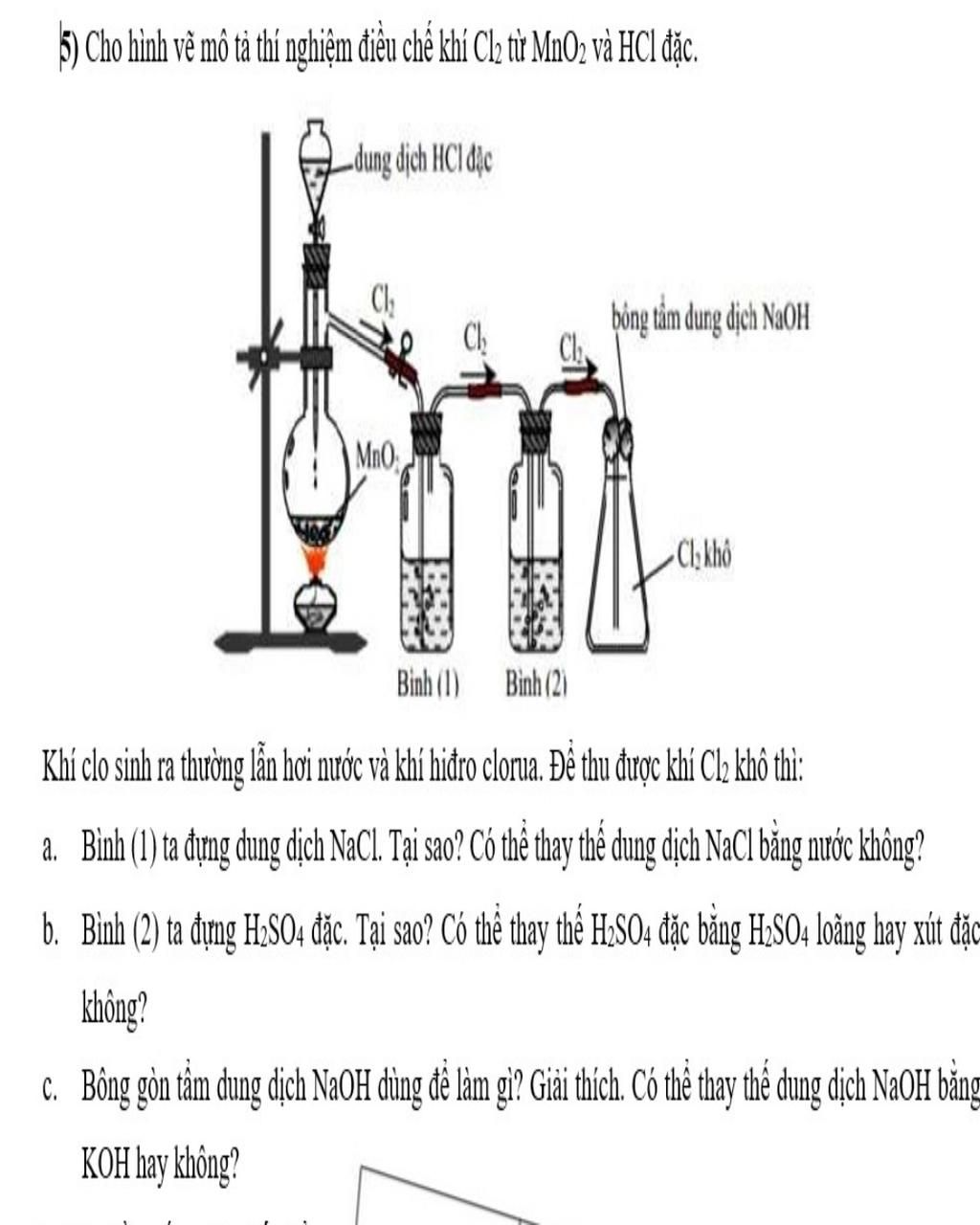 Bài 9 trang 81 SGK Hoá 9 Tính chất vật lí tính chất hoá học của Clo điều  chế và ứng dụng của Clo