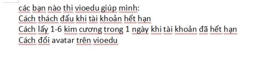 các bạn nào thi vioedu giúp mình Cách thách đấu khi tài khoản hết hạn wwwwwwwwwwwwwwwwwwwwwwwwwwwwwwwwwwww Cách lấy 16 kim cương trong 1 ngày khi tài kho