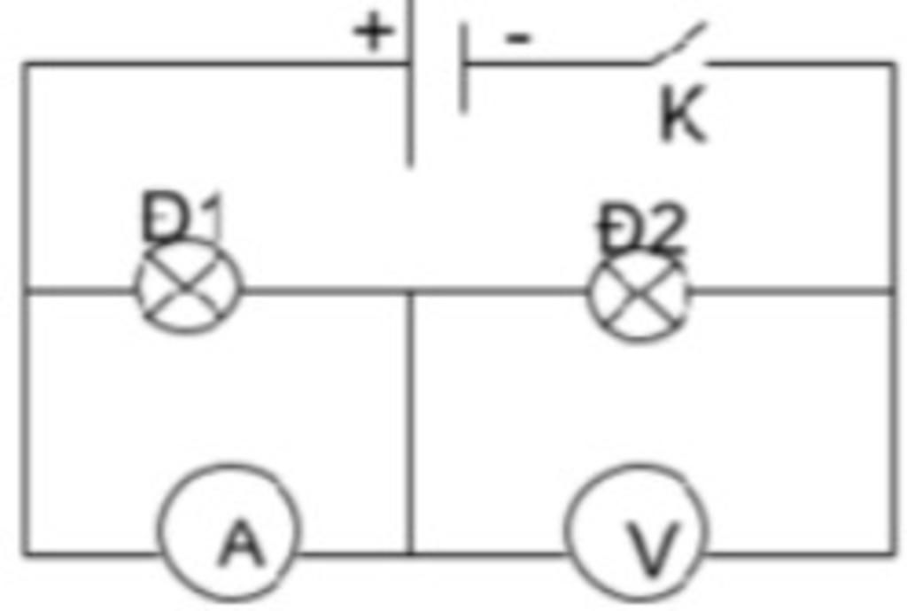 Cho mạch điện có sơ đồ như hình vẽ Ampe kế chỉ 15A vôn kế V1 chỉ 3V vôn  kế V2 chỉ 9V a Tìm cường độ dòng điện chạy qua đèn