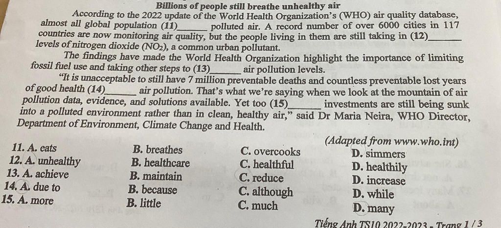 Billions Of People Still Breathe Unhealthy Air According To The 2022 ...