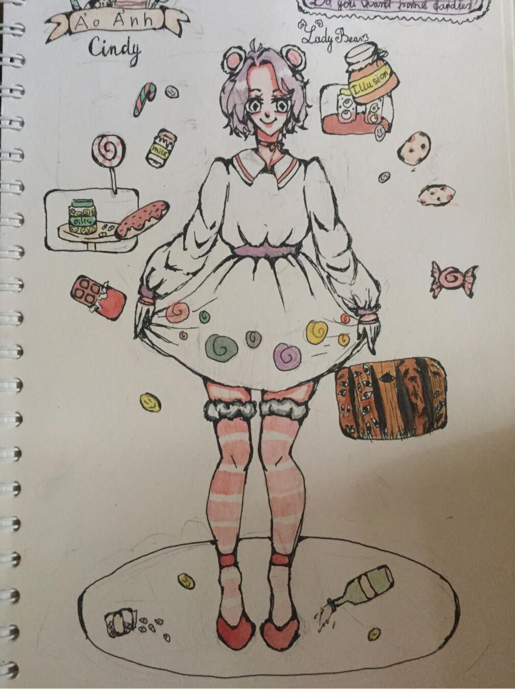 Vẽ anime/semi/chibi/đồ ăn Nl: nét của tôi có đại trà ko? Váy nên ...