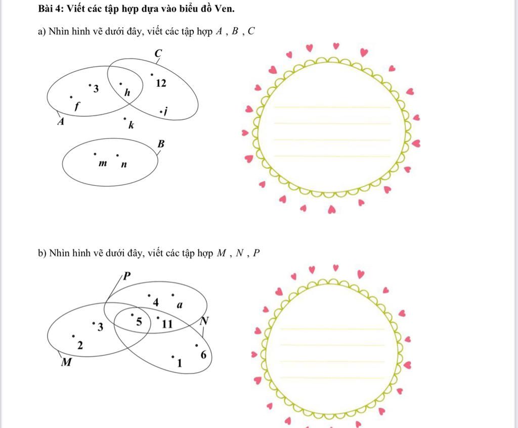 Les 4: Skryf stelle gebaseer op Ven-diagram.  a) Kyk na die figuur hieronder, skryf die versamelings A, B, CA °3 M mhn 12 .i