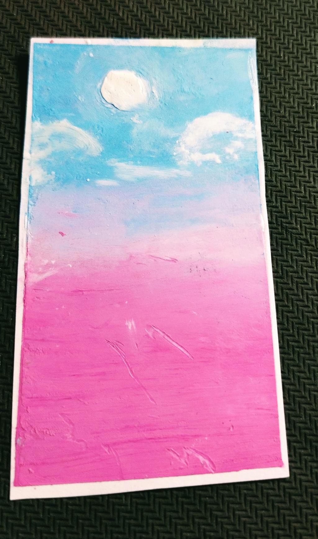 Màu sáp dầu bầu trời các màu  Nhật ký nghệ thuật Thiệp giấy Phong cảnh  màu nước