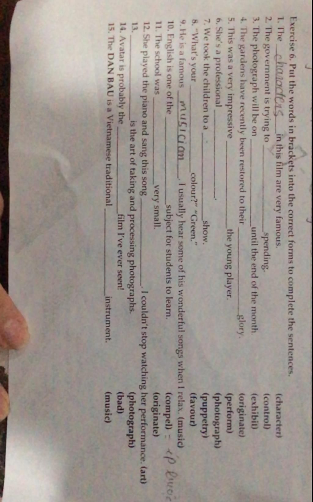 Exercise 6. Put the words in brackets into the correct forms to ...