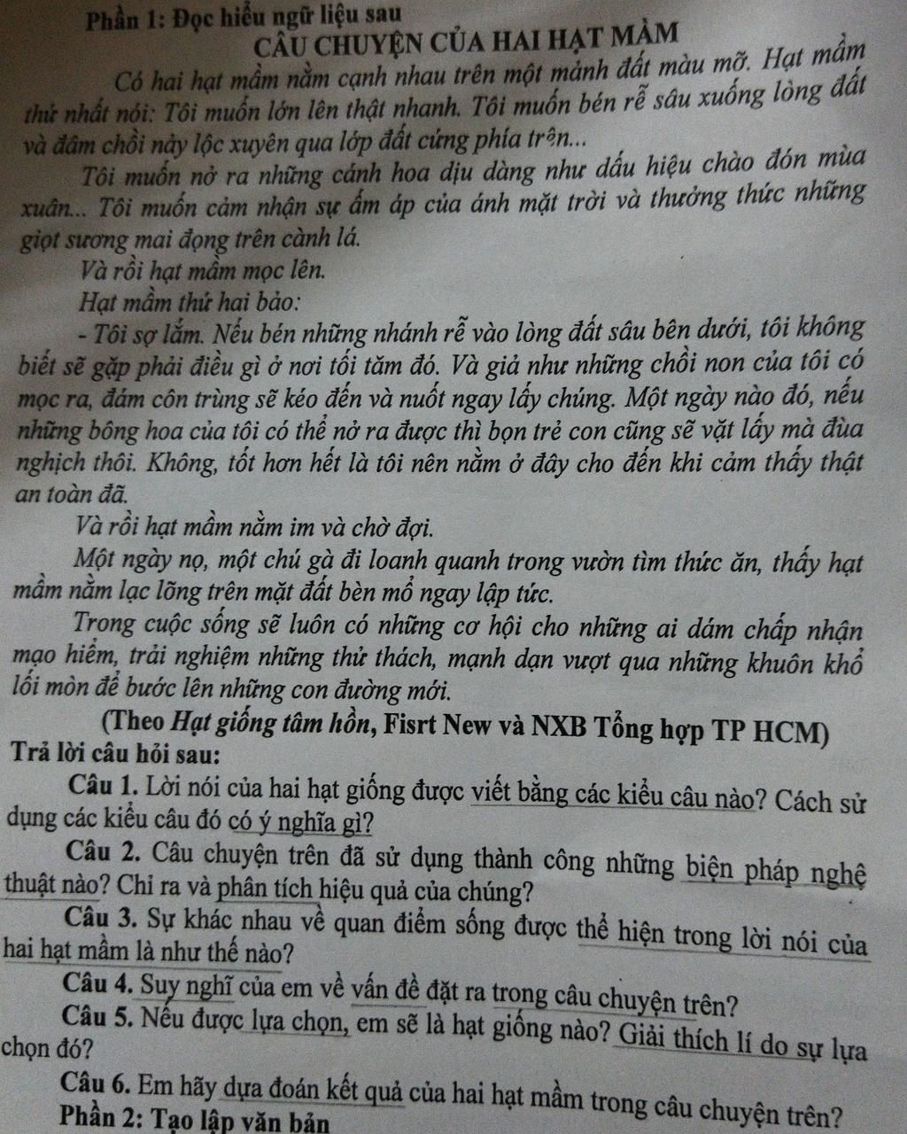 Đọc Hiểu Câu Chuyện Của Hai Hạt Mầm: Bài Học Từ Cuộc Sống