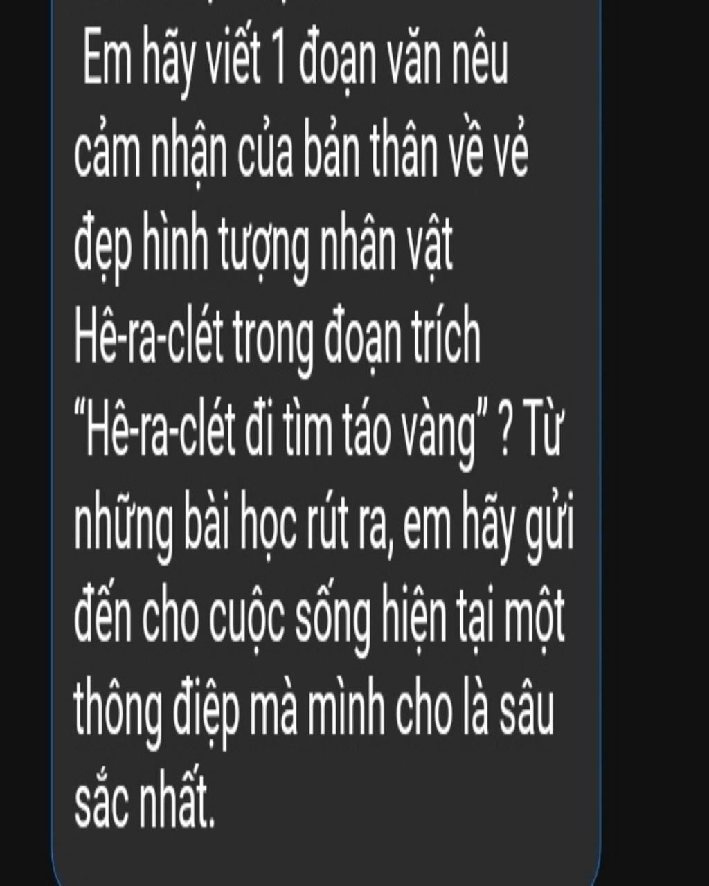 Em Hãy Viết 1 Đoạn Văn Nêu Cảm Nhận Của Bản Thân Về Vẻ Đẹp Hình Tượng Nhân  Vật Hê-Ra-Clét Trong Đoạn Trích “Hê-Ra-Clét Đi Tìm Táo Vàng