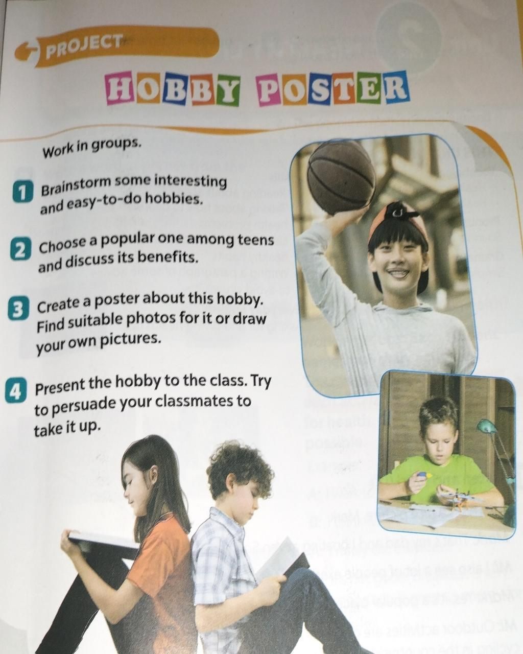 Project hobby poster work in groups 1 brainstorm some interesting and