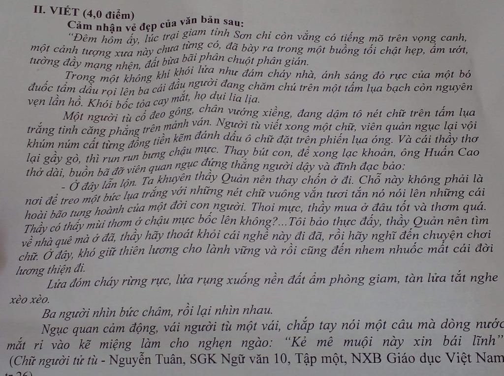 Cảm Nhận Vẻ Đẹp Về Cảnh Cho Chữ Của Văn Bản Chữ Người Tử Tùii. Viết (4,0  Điểm) Cảm Nhận Vẻ Đẹp Của Văn Bản Sau: “Đêm Hôm Ấy, Lúc Trại Giam