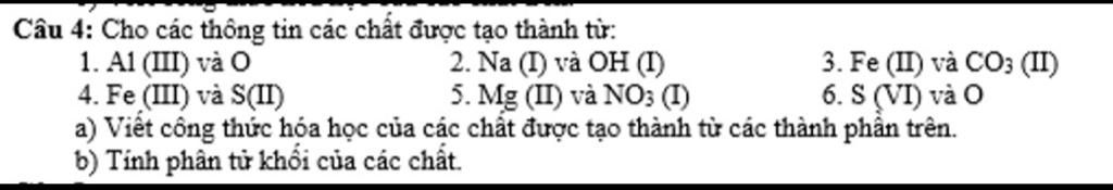 C u 4 Cho C c Th ng Tin C c Ch t c T o Th nh T 1 Al III V O 2 