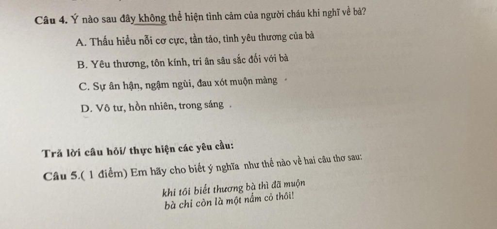 Giải Giúp Mình Câu 4,5 Với Ạ Bài Thơ Thuở Nhỏ Tôi Ra Cống Na Câu Cá Níu Váy  Bà Đi Chợ Bình Lâm Bắt Chim Sẻ Ở Vành Ta