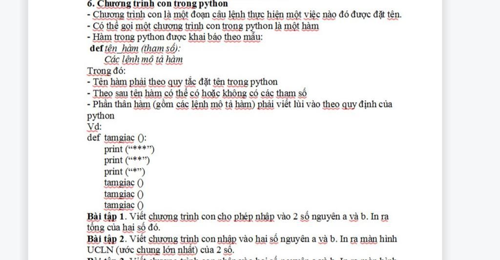 6 ch ng tr nh con trong python ch ng tr nh con l m t o n c u