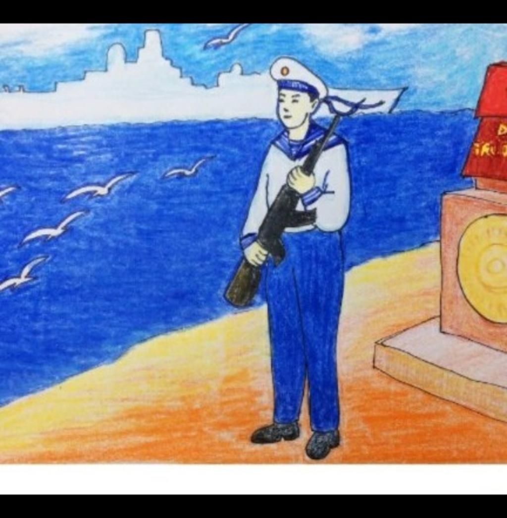 Cách vẽ tranh chú bộ đội Hải Quân bảo vệ biển đảo đẹp đơn giản