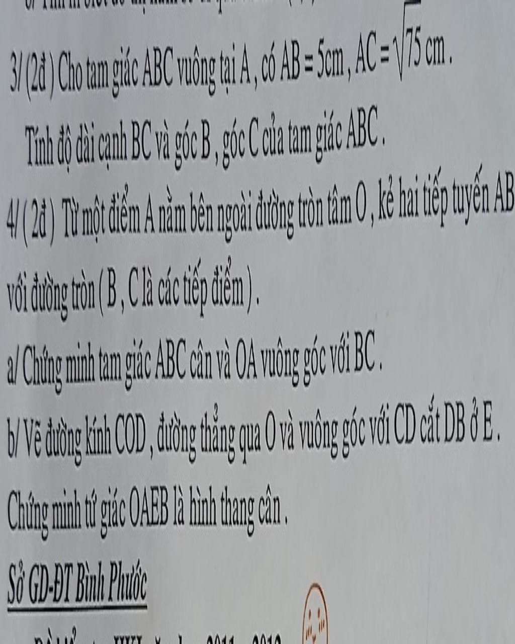 3/01) Cho M Gác ABC Vuông Tanh,có AB= Nam, AC = | Bam. Tỉnh độ Dài Cạnh ...